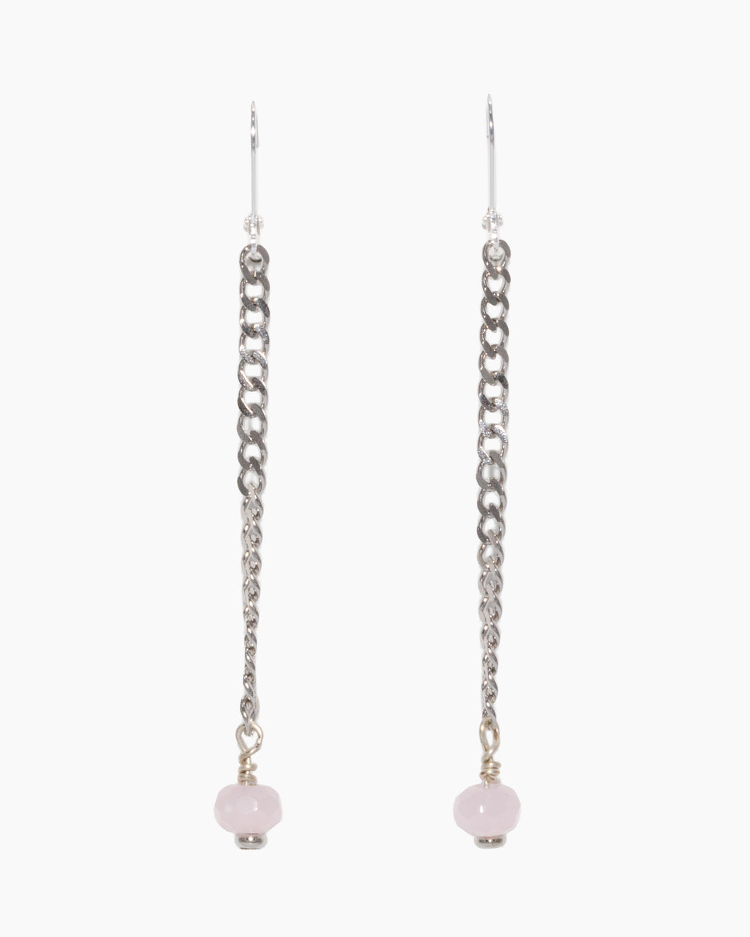 Rose Quartz Earrings Stainless Steel