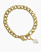 Load image into Gallery viewer, Selenite Bracelet Brass Curb Chain
