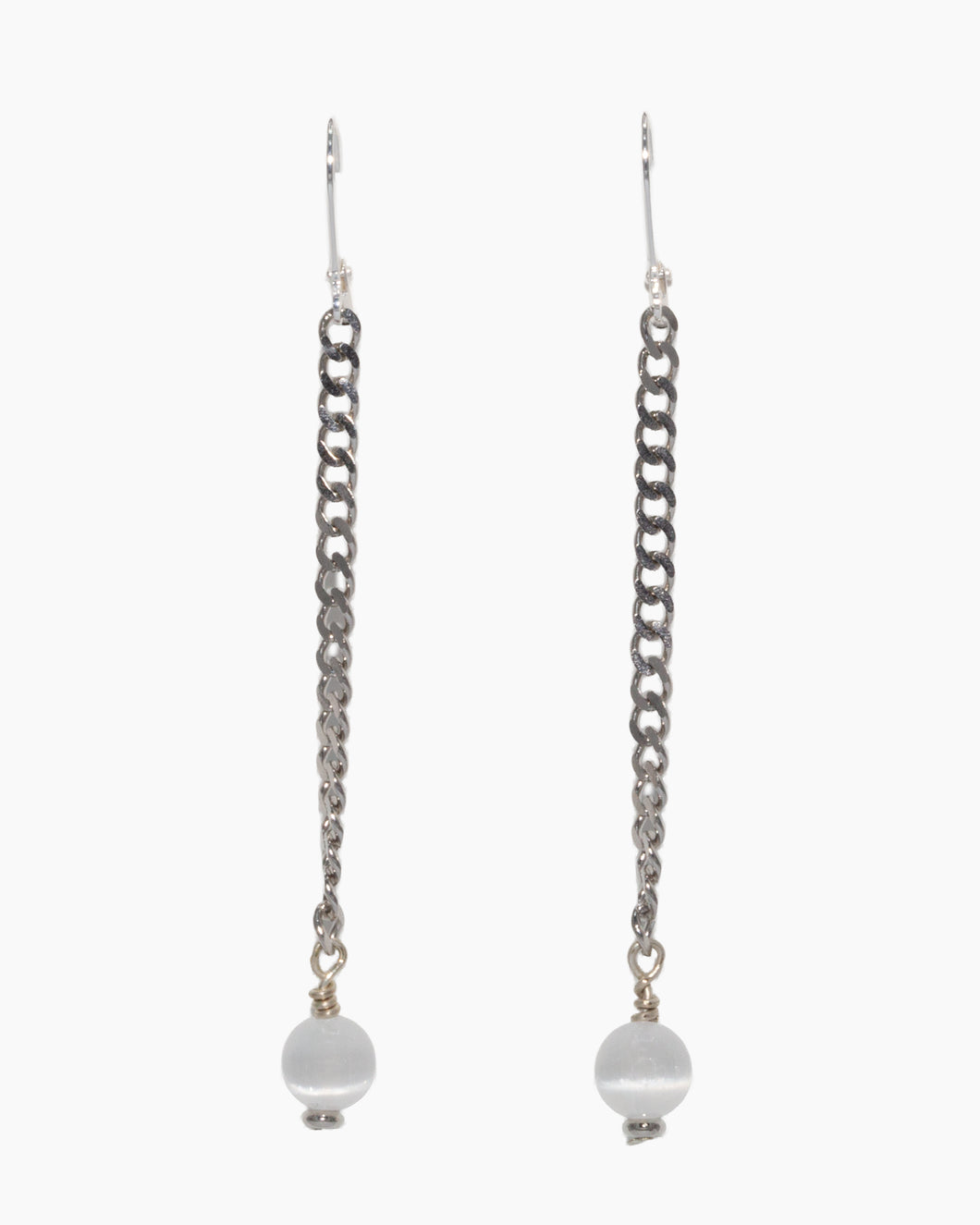 Selenite Earrings Stainless Steel