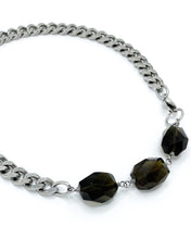 Load image into Gallery viewer, Smoky Quartz Necklace Stainless Steel Curb Chain
