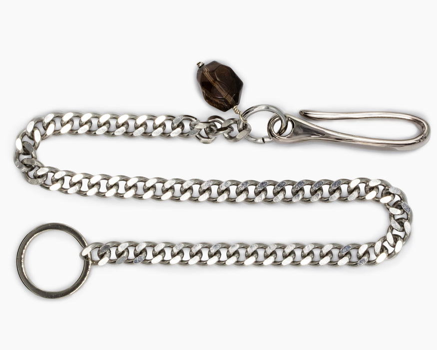 Smoky Quartz Pocket Chain Stainless Steel