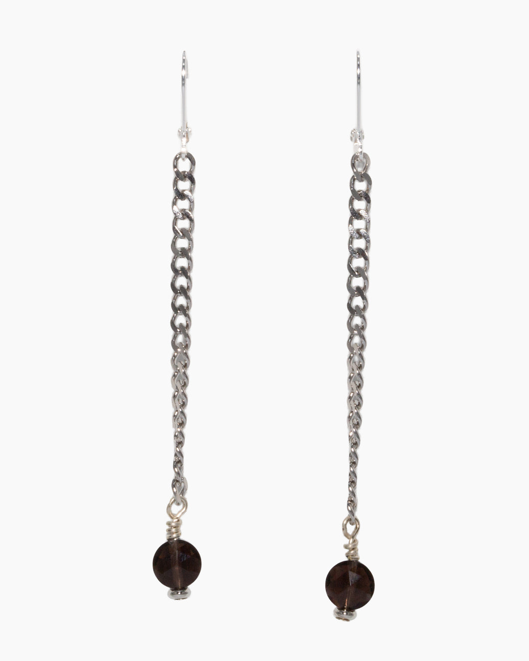 Smoky Quartz Earrings Stainless Steel