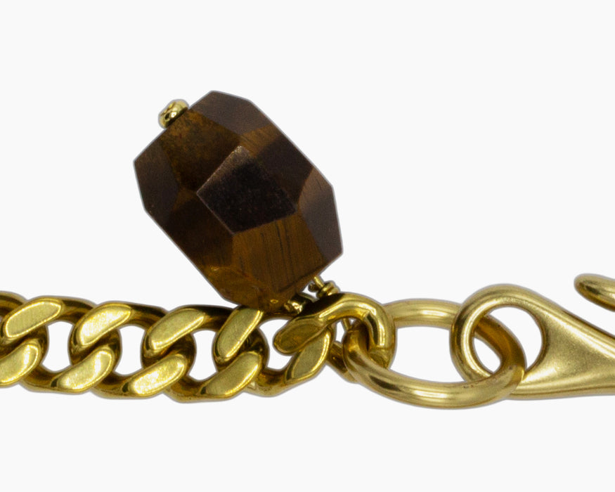 Tiger's Eye Pocket Chain Brass
