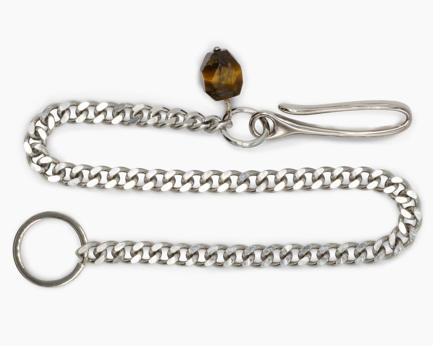 Tiger's Eye Pocket Chain Stainless Steel