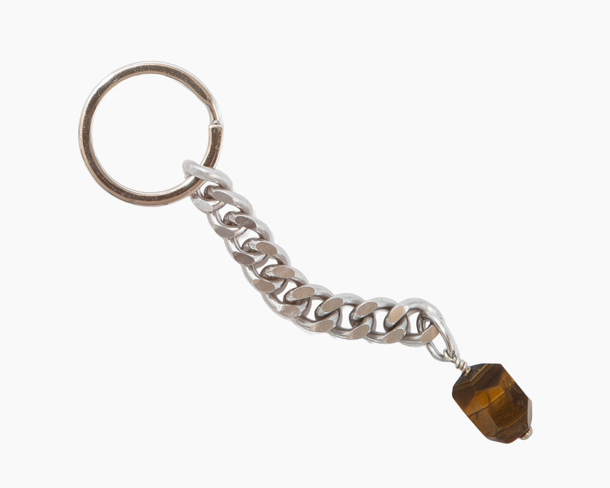 Tiger's Eye Key Chain Stainless Steel