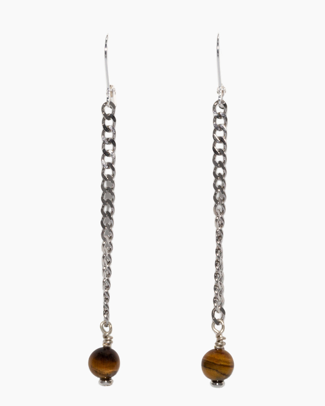 Tiger's Eye Earrings Stainless Steel