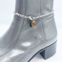 Load image into Gallery viewer, Tiger&#39;s Eye BOOT Anklet Stainless Steel Chain
