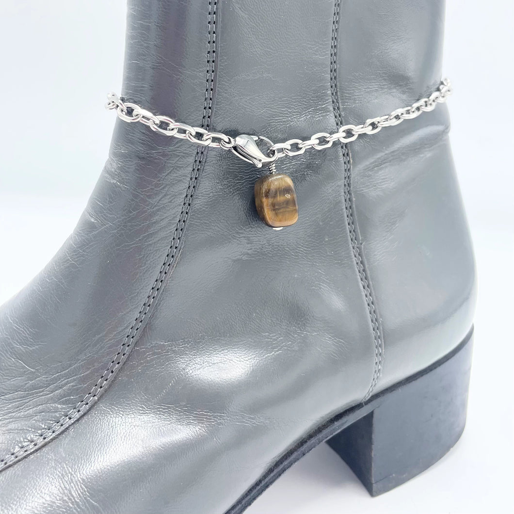 Tiger's Eye BOOT Anklet Stainless Steel Chain