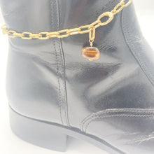 Load image into Gallery viewer, Tiger&#39;s Eye BOOT Anklet Brass Chain
