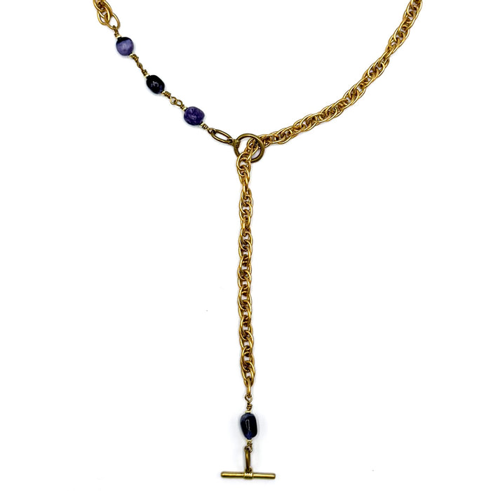 CHAROITE TOGGLE BRASS CABLE