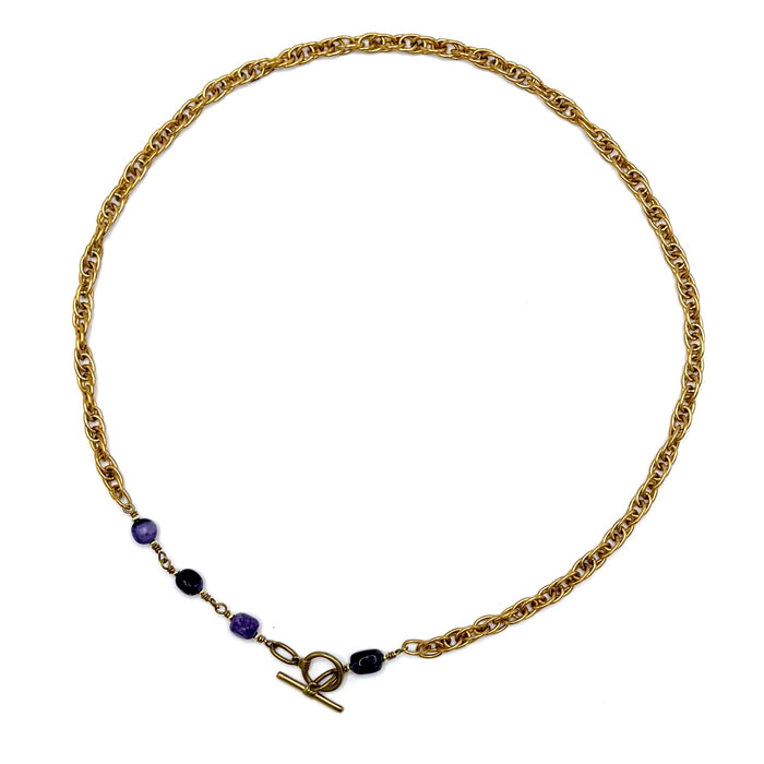 CHAROITE TOGGLE BRASS CABLE