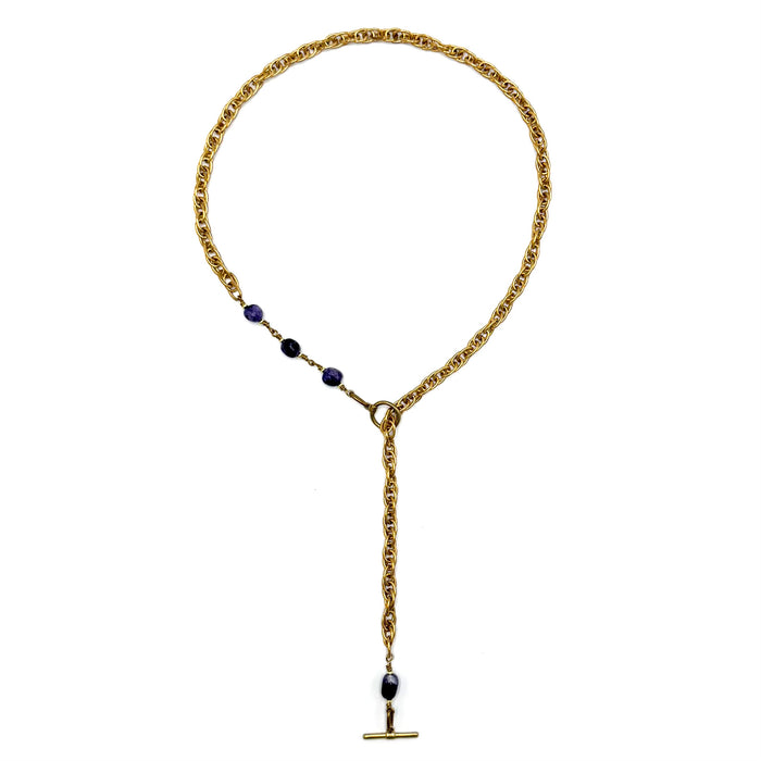 CHAROITE TOGGLE BRASS CABLE