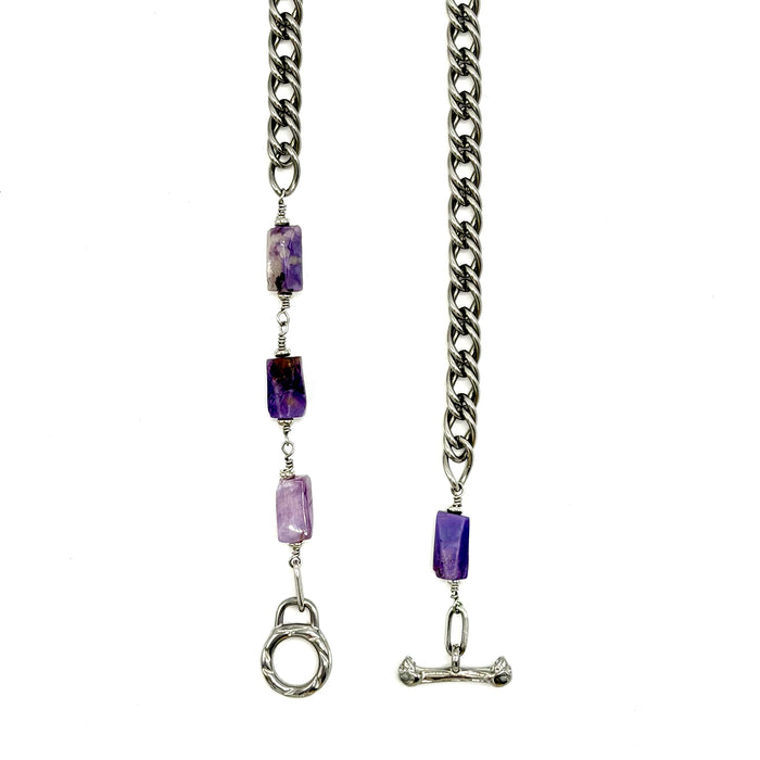 CHAROITE TOGGLE STAINLESS CABLE