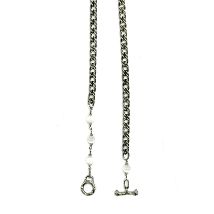 Selenite IGNITE Toggle Necklace ~ Brass CABLE Chain