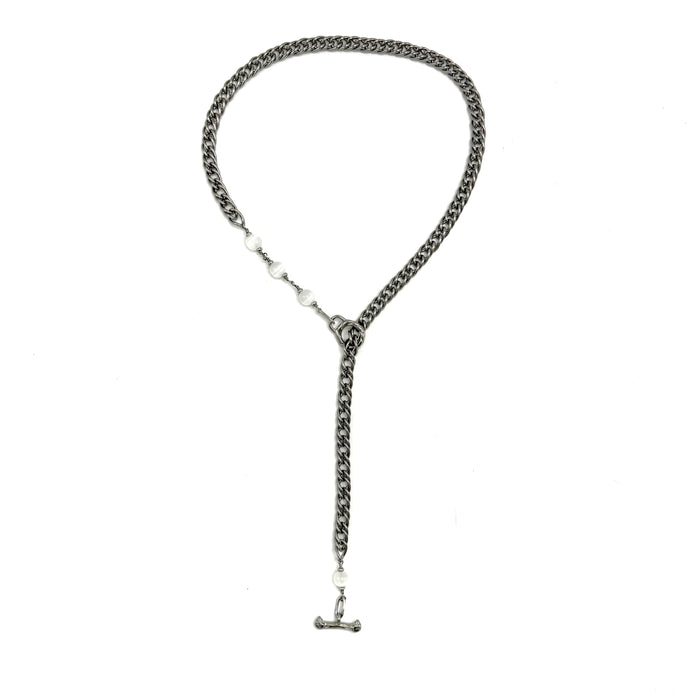 Selenite IGNITE Toggle Necklace ~ Brass CABLE Chain