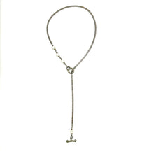 Load image into Gallery viewer, Selenite IGNITE Toggle Necklace ~ Stainless Steel FINE CURB Chain
