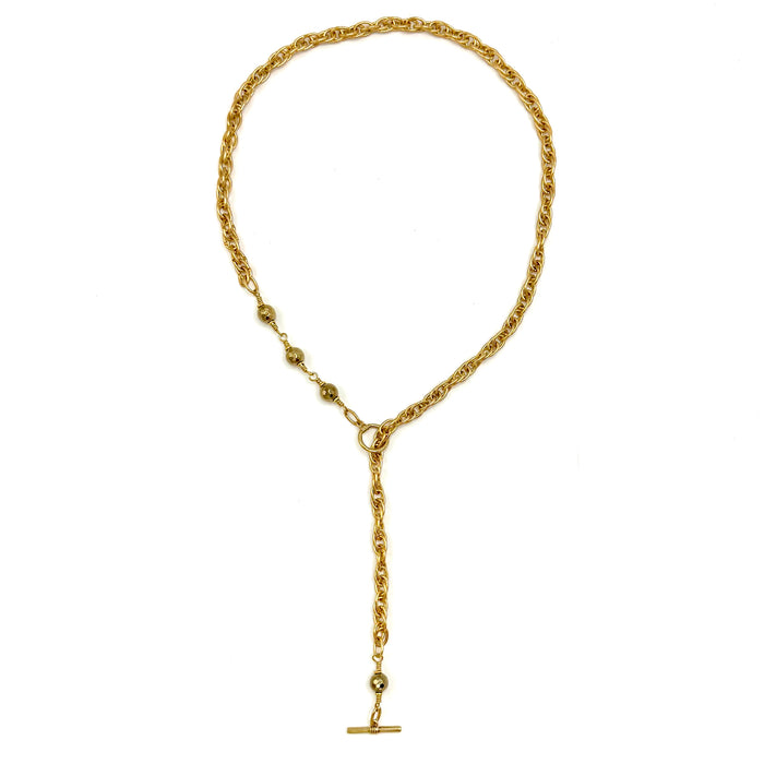 Pyrite IGNITE Toggle Necklace ~ Brass CABLE Chain