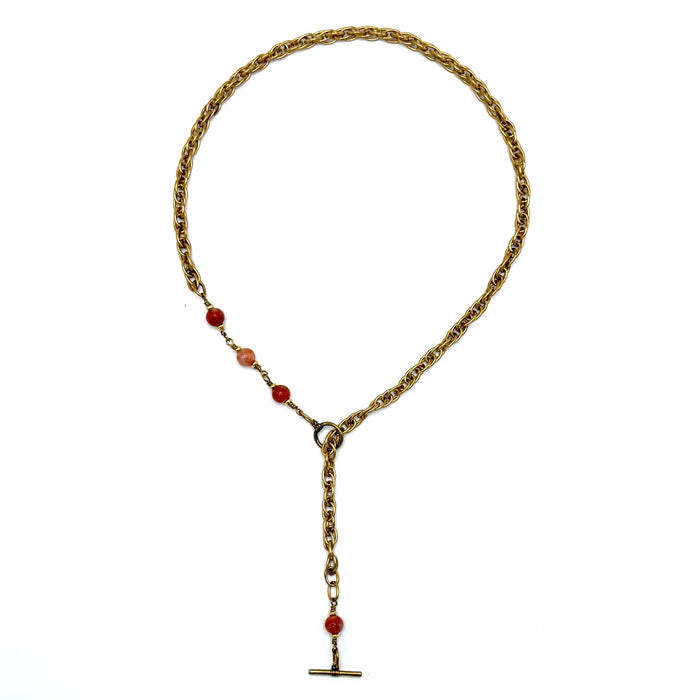 ORANGE CALCITE TOGGLE BRASS CABLE