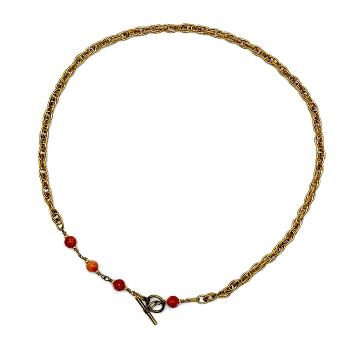 ORANGE CALCITE TOGGLE BRASS CABLE