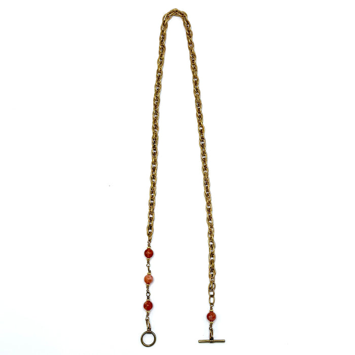 ORANGE CALCITE TOGGLE BRASS CABLE