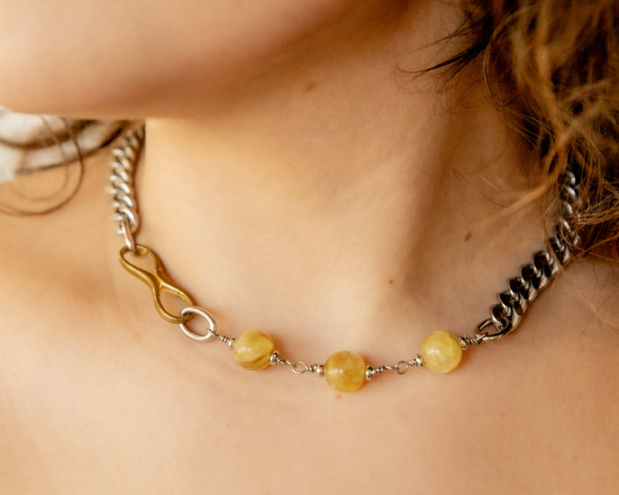 GOLDEN LEPIDOLITE IGNITE CHOKER