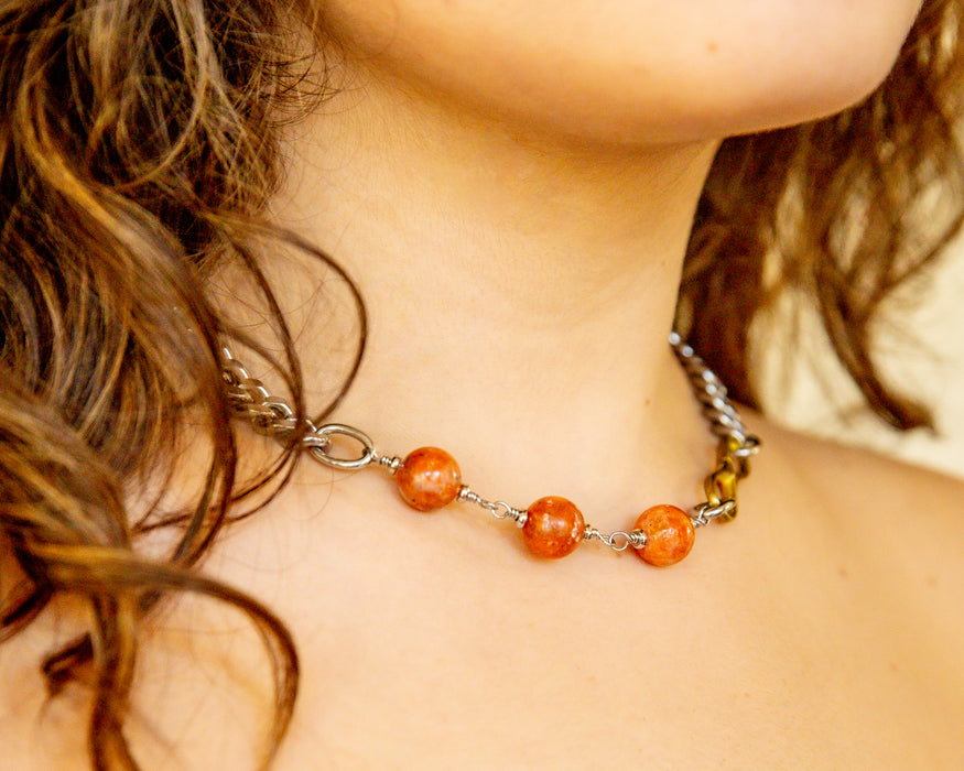 ORANGE CALCITE IGNITE CHOKER