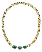 Load image into Gallery viewer, Aventurine Necklace Brass Curb Chain
