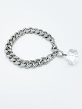 Load image into Gallery viewer, Quartz Crystal Bracelet Stainless Steel Curb Chain
