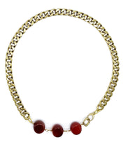 Load image into Gallery viewer, Carnelian Necklace Brass Curb Chain
