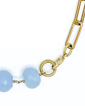Load image into Gallery viewer, Chalcedony Necklace Brass Paper Clip Chain
