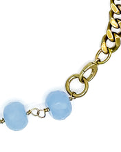 Load image into Gallery viewer, Chalcedony Necklace Brass Curb Chain
