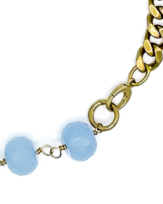 CHALCEDONY CURB CHAIN NECKLACE