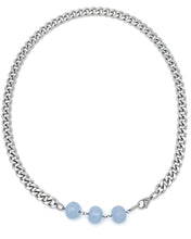 Load image into Gallery viewer, Chalcedony Necklace Stainless Steel Curb Chain
