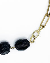 Load image into Gallery viewer, Garnet Necklace Brass Paper Clip Chain
