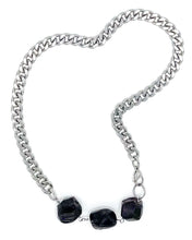 Load image into Gallery viewer, Garnet Necklace Stainless Steel Curb Chain
