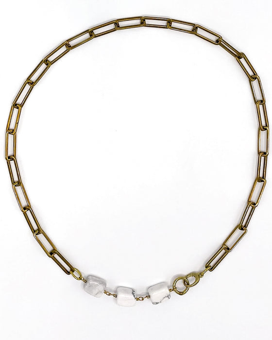 HOWLITE PAPER CLIP NECKLACE