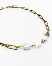 Load image into Gallery viewer, Howlite Necklace Brass Paper Clip Chain
