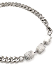 Load image into Gallery viewer, Howlite Necklace Stainless Steel Curb Chain
