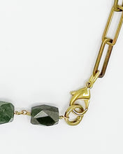 Load image into Gallery viewer, Jade Necklace Brass Paper Clip Chain
