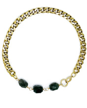 Load image into Gallery viewer, Jade Necklace Brass Curb Chain

