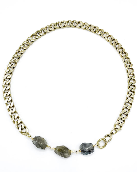 LABRADORITE CURB CHAIN NECKLACE