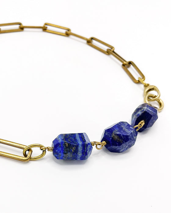 LAPIS PAPER CLIP NECKLACE