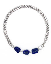 Load image into Gallery viewer, Lapis Necklace Stainless Steel Curb Chain
