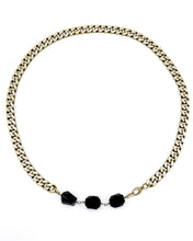 Load image into Gallery viewer, Smoky Quartz Necklace Brass Curb Chain
