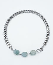 Load image into Gallery viewer, Aquamarine Necklace Stainless Steel Curb Chain
