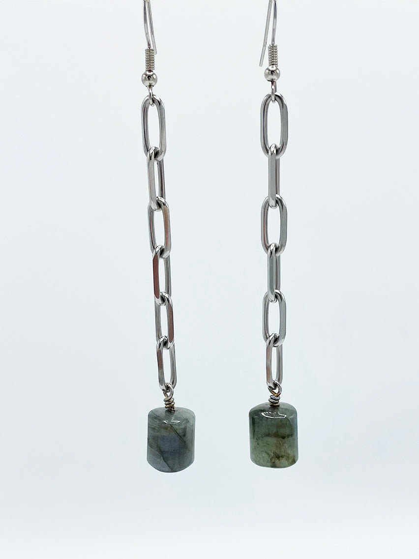 Labradorite Earrings Stainless Steel