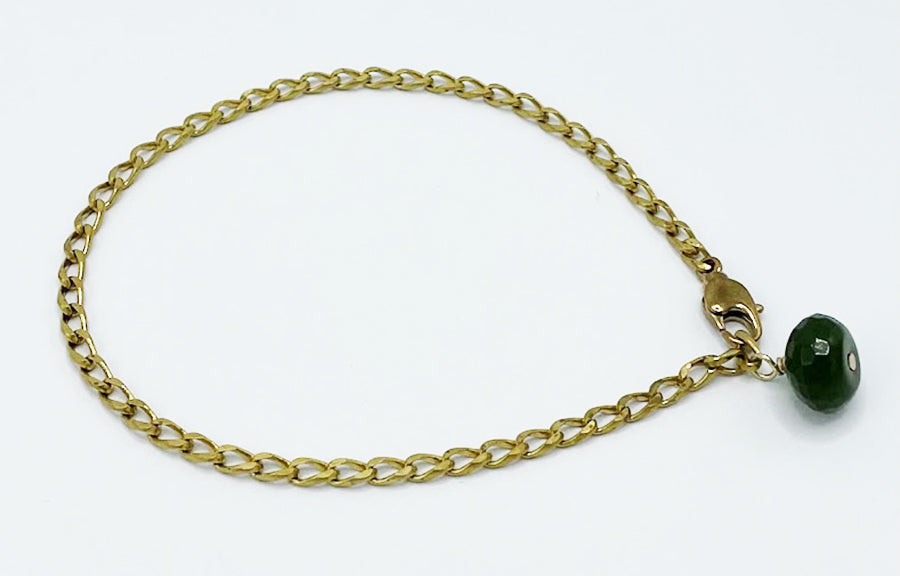 Jade Anklet Brass Chain