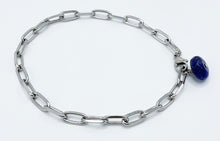 Load image into Gallery viewer, Lapis Anklet Stainless Steel Chain
