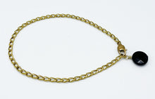 Load image into Gallery viewer, Onyx Anklet Brass Chain
