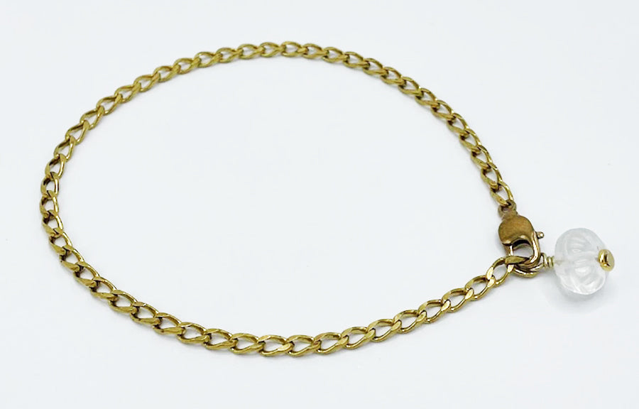 Quartz Crystal Anklet Brass Chain